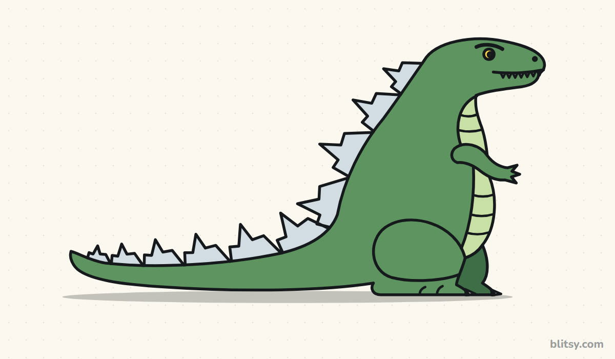 How to draw godzilla step by step - finished drawing