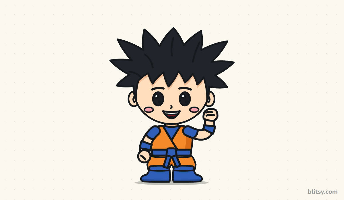 How to draw goku step by step - finished drawing
