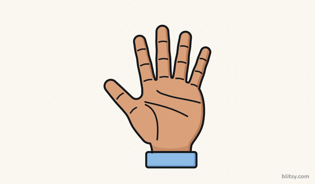 How to draw hands step by step - finished drawing