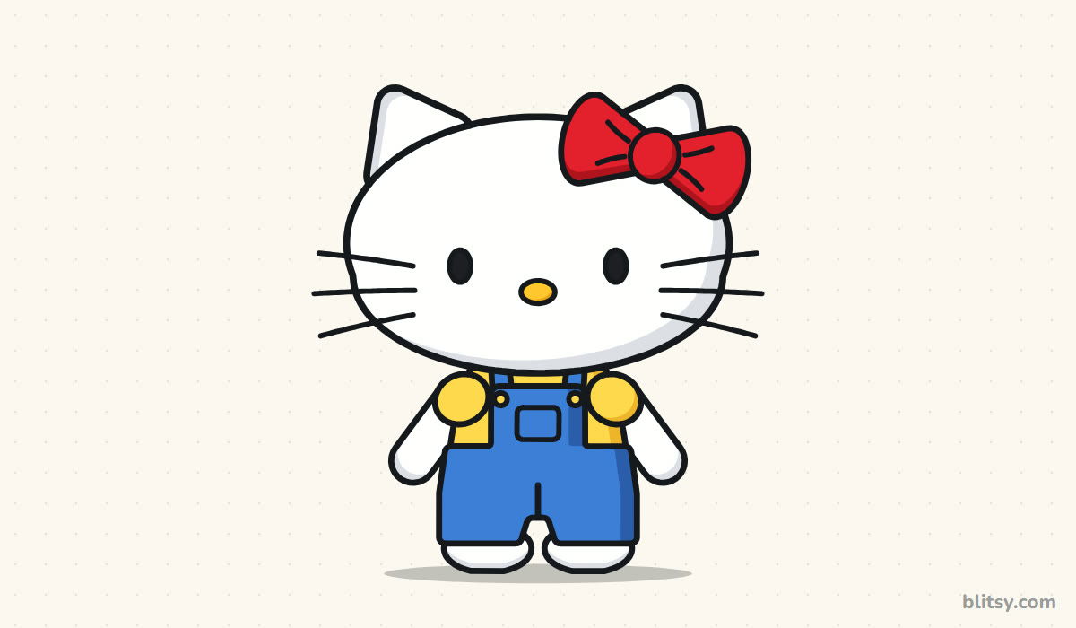 How to draw hello kitty step by step - finished drawing