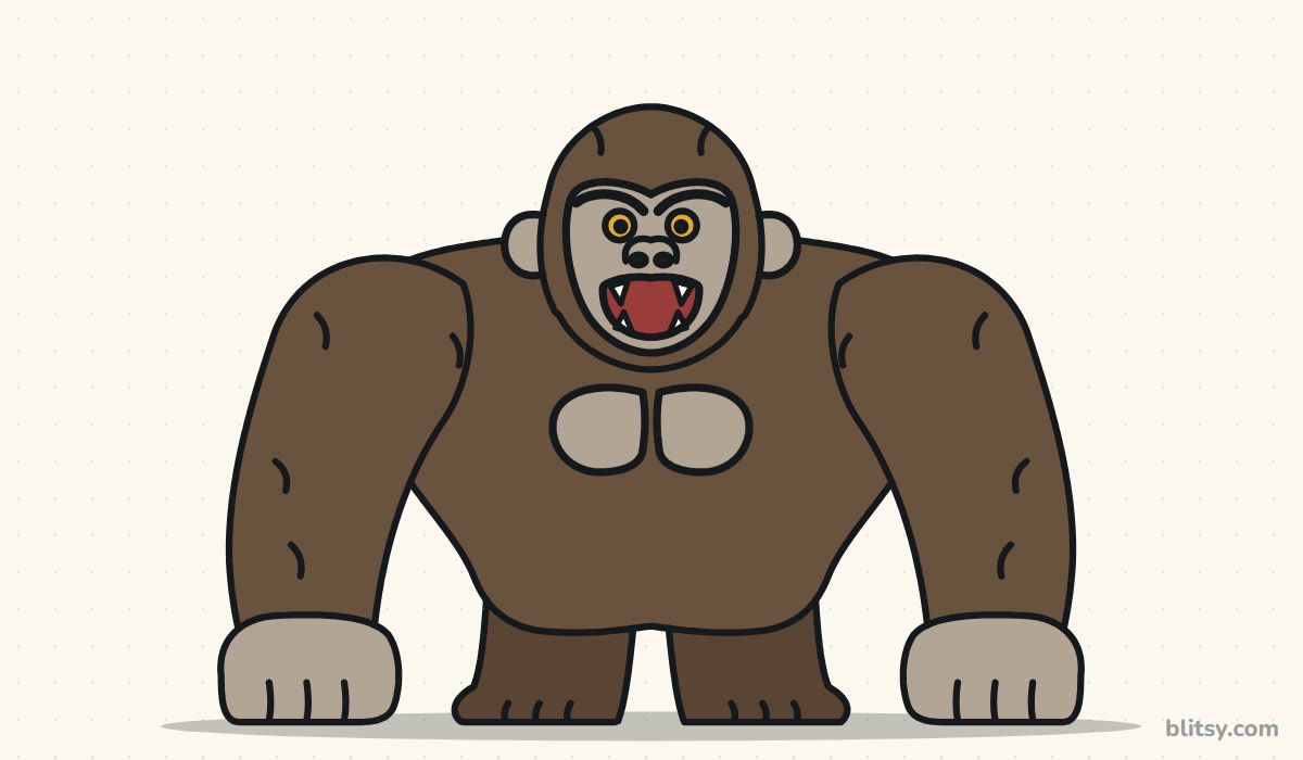 How to draw king kong step by step - finished drawing
