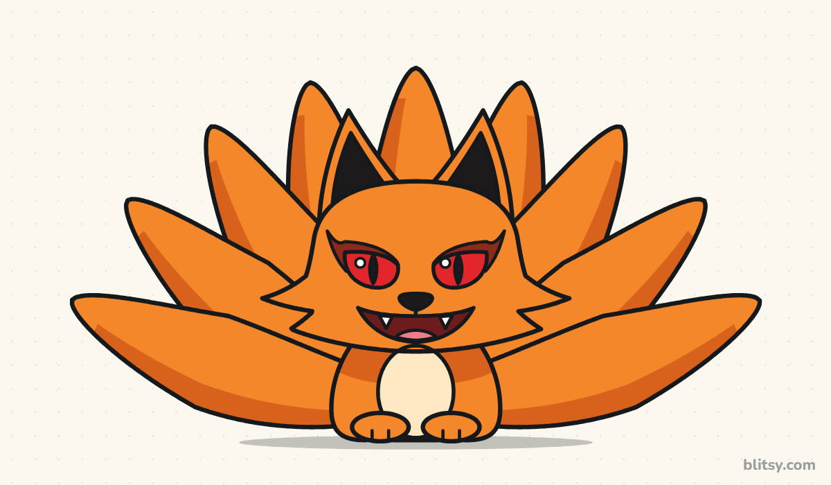 How to draw kurama step by step - finished drawing