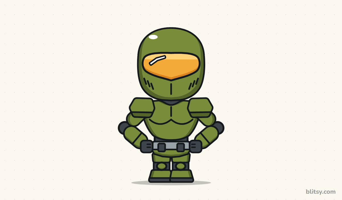 How to draw master chief step by step - finished drawing