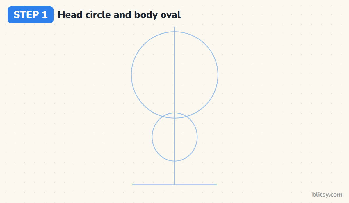 How to draw miraculous ladybug step by step step 1 - start with a head circle and body oval