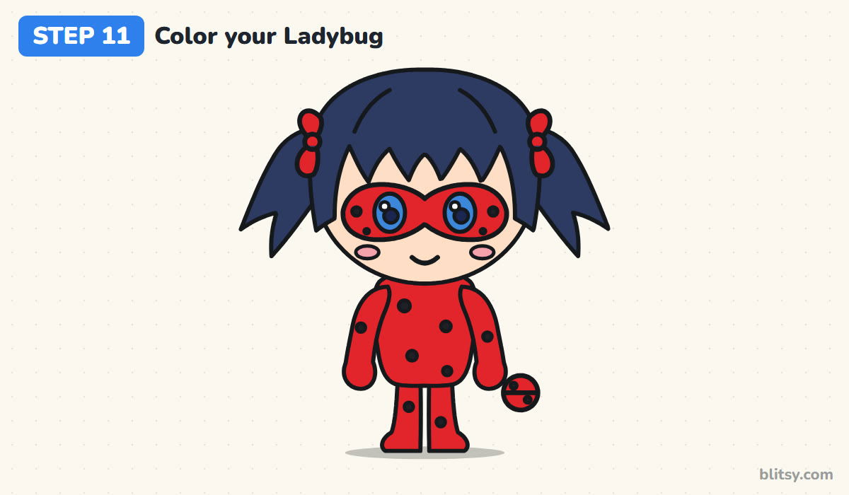 How to draw miraculous ladybug step by step step 11 - color your ladybug