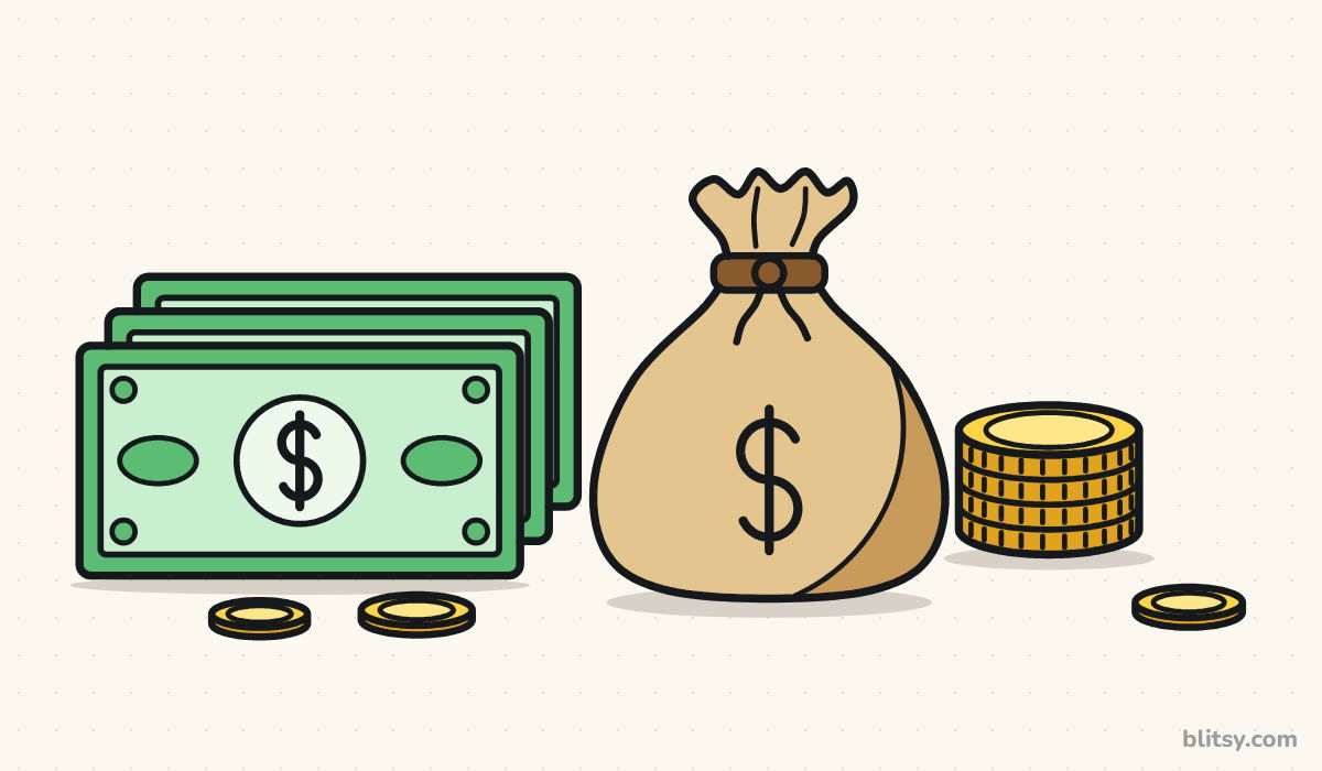 How to draw money step by step - finished drawing