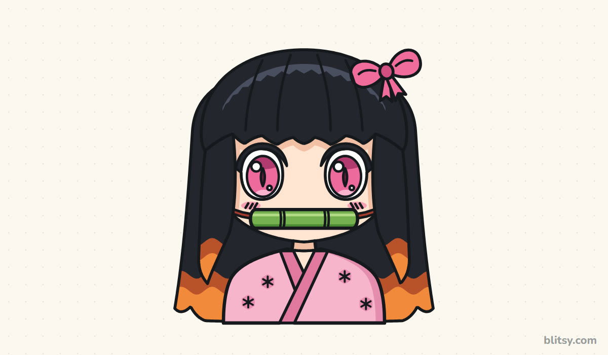 How to draw nezuko step by step - finished drawing