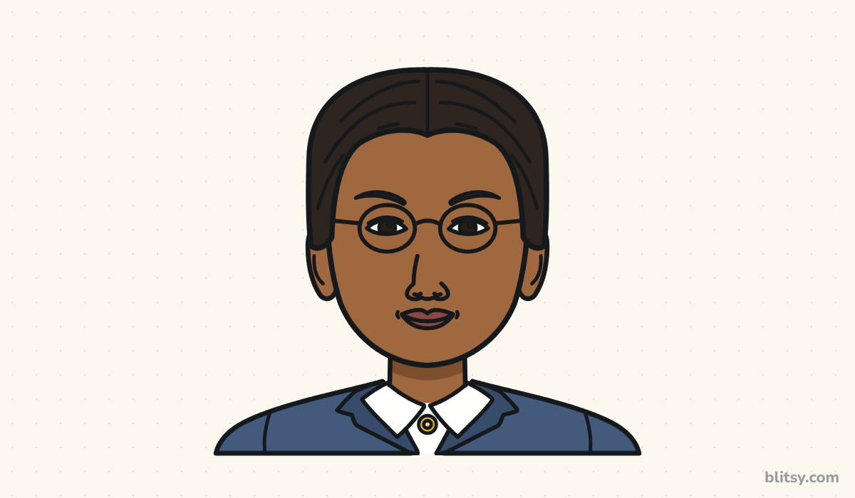 How to draw rosa parks step by step - finished drawing