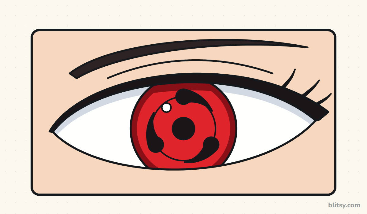How to draw sharingan step by step - finished drawing