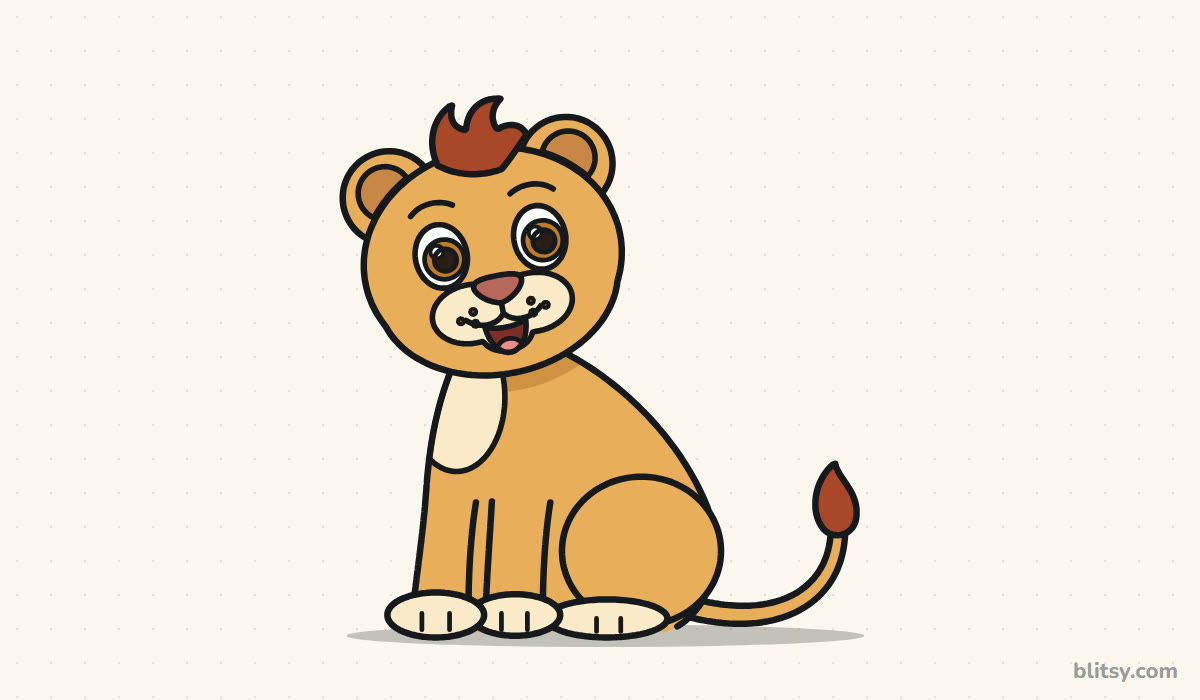 How to draw simba step by step - finished colored Simba drawing