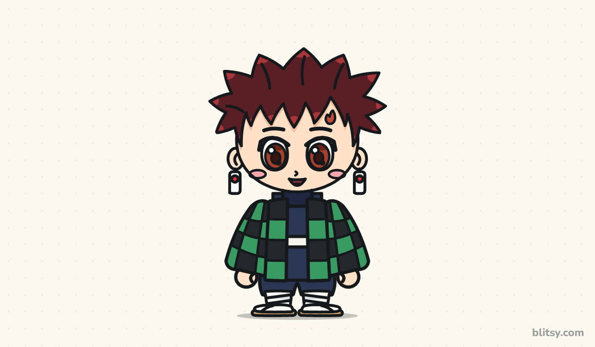 How to draw tanjiro step by step - finished drawing