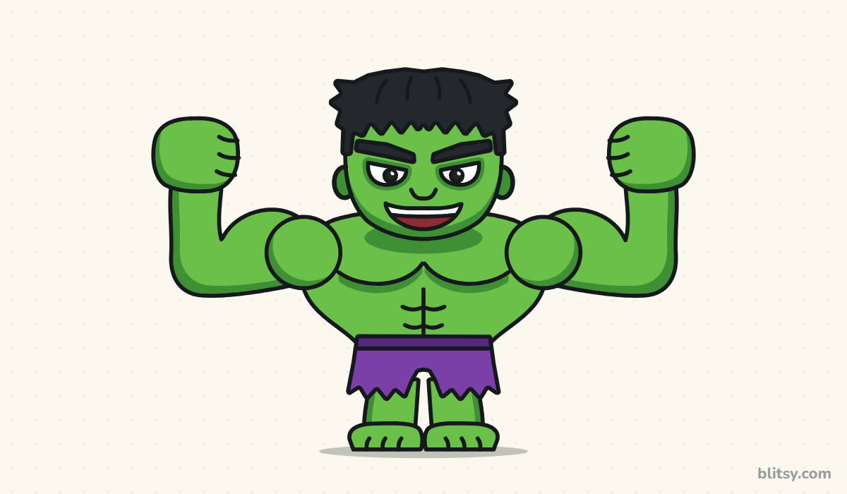 How to draw the hulk step by step - finished drawing