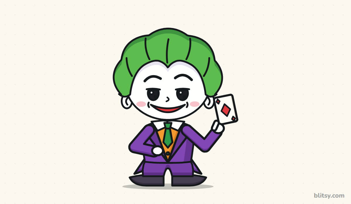 How to draw the joker step by step - finished drawing