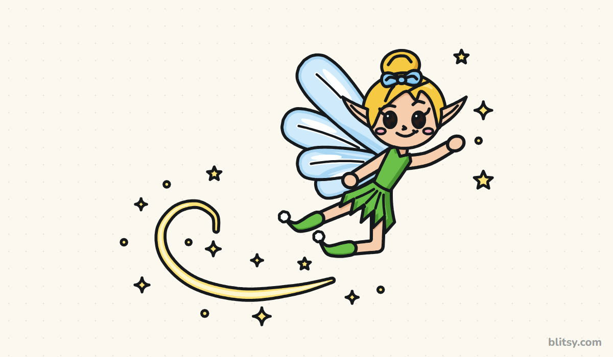 How to draw tinkerbell step by step - finished drawing