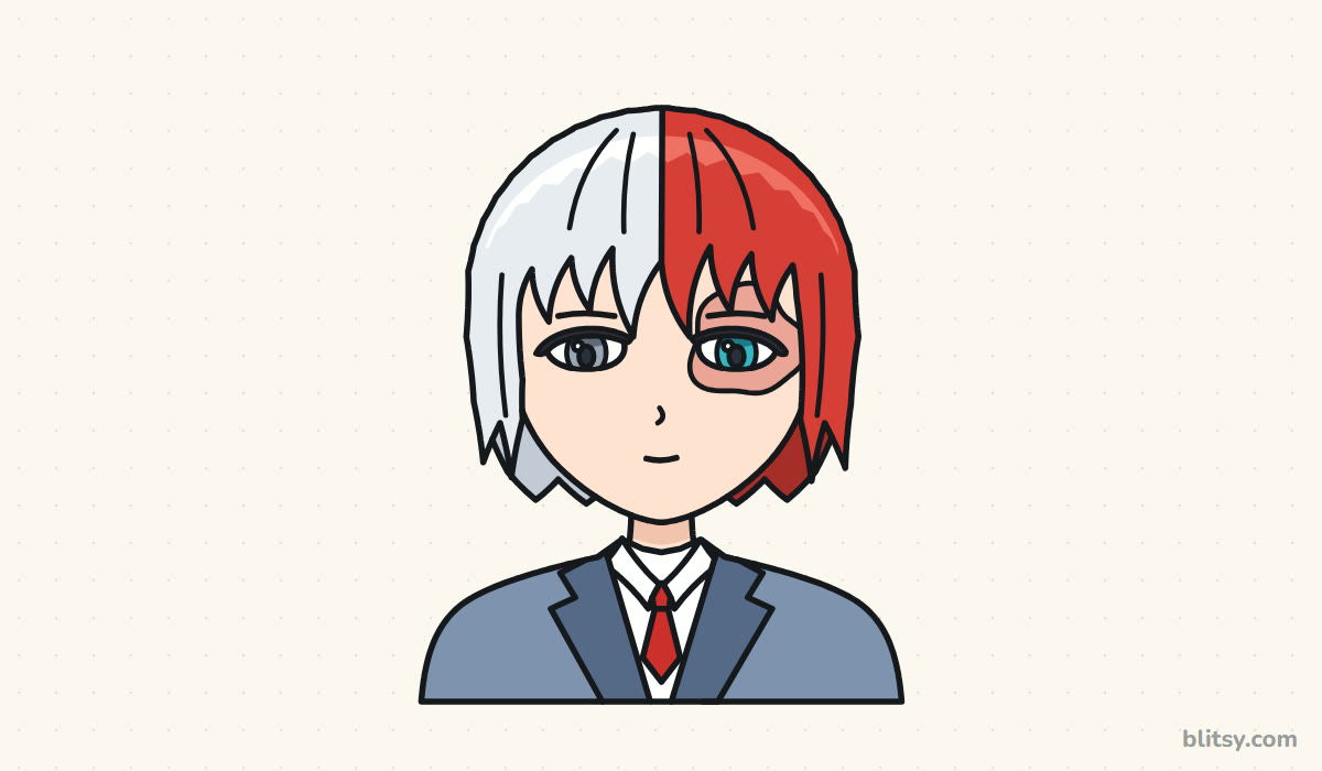 How to draw todoroki step by step - finished drawing