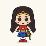 How to Draw Wonder Woman Step by Step (Chibi for Kids)