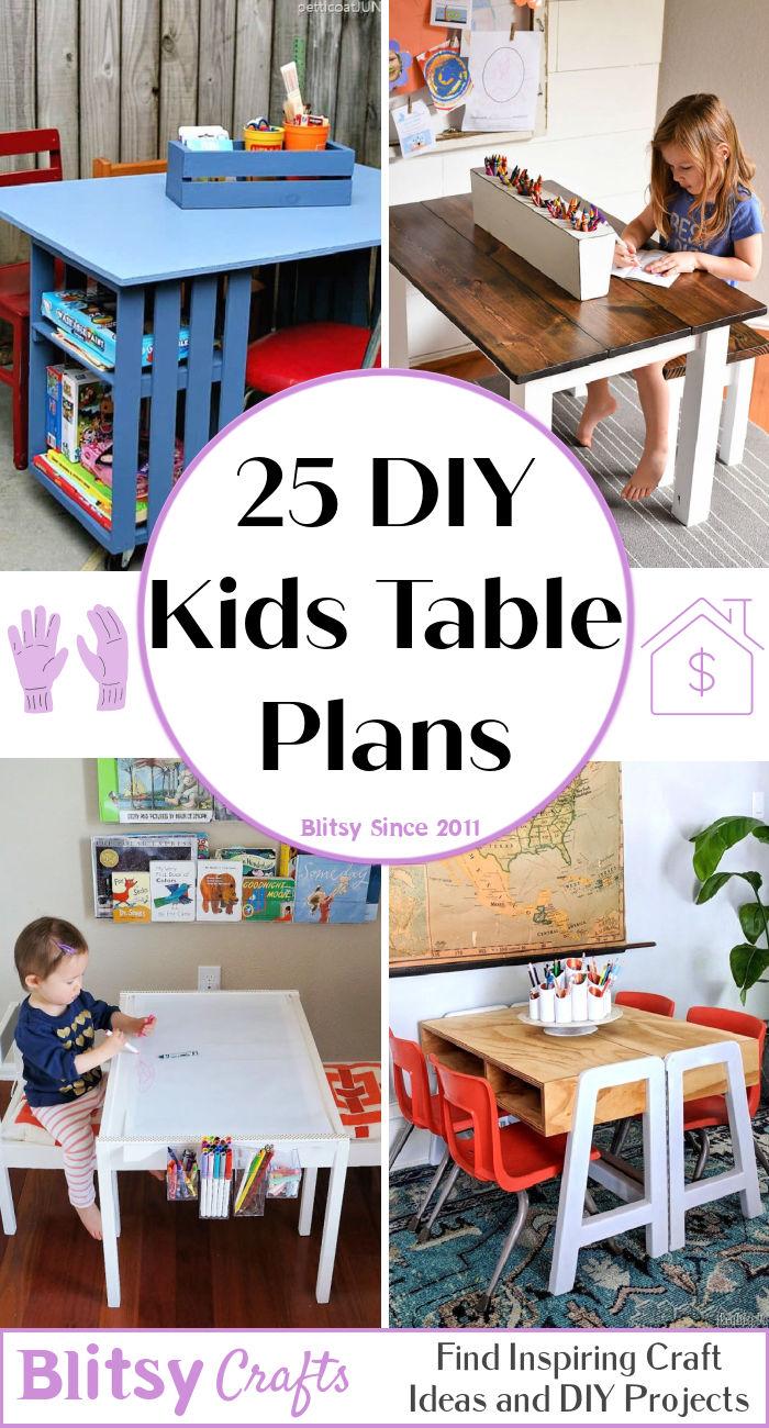25 DIY Kids Table Plansdiy diy kids table plans with chairs and storage option