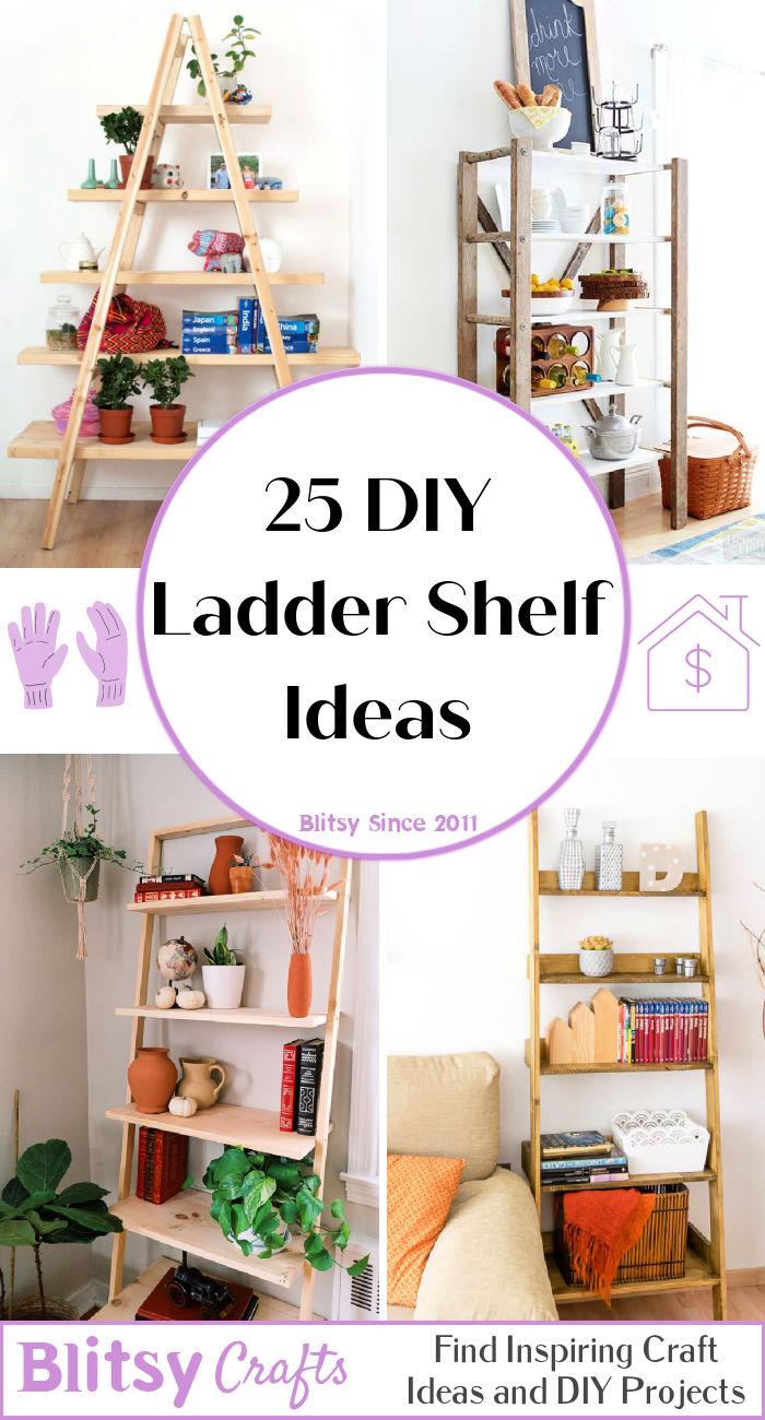 25 DIY Ladder Shelf Ideas