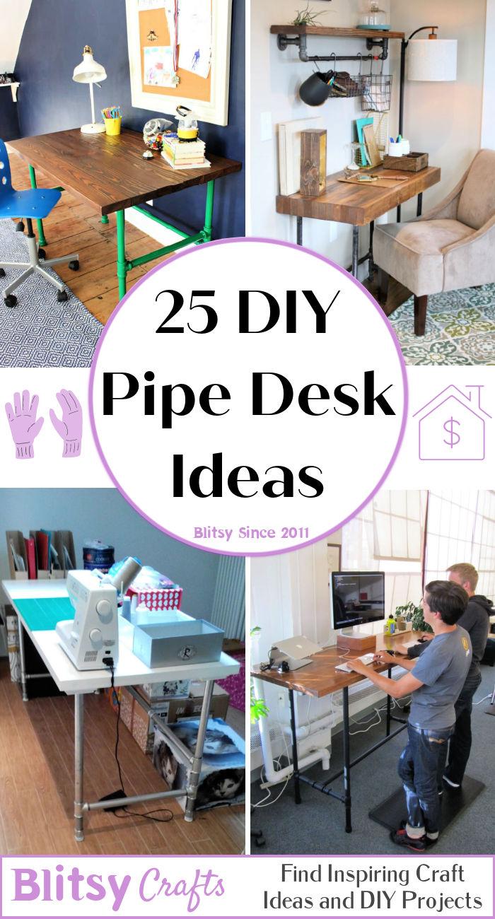 industrial inspired diy pipe desk plans with shelves
