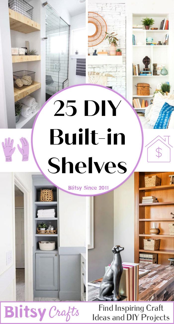 25 DIY Built In Shelves for Living Room, Bedroom And Kitchen