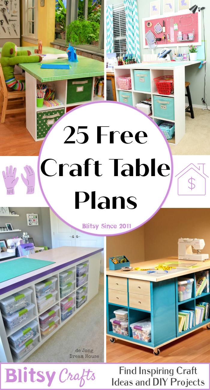 diy craft table ideas with storage and easy to build