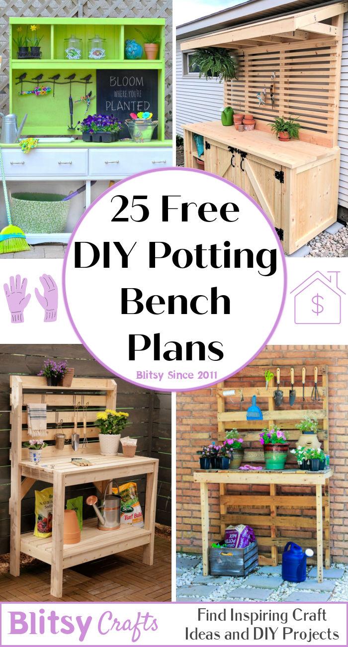 25 Free DIY Potting Bench Plans