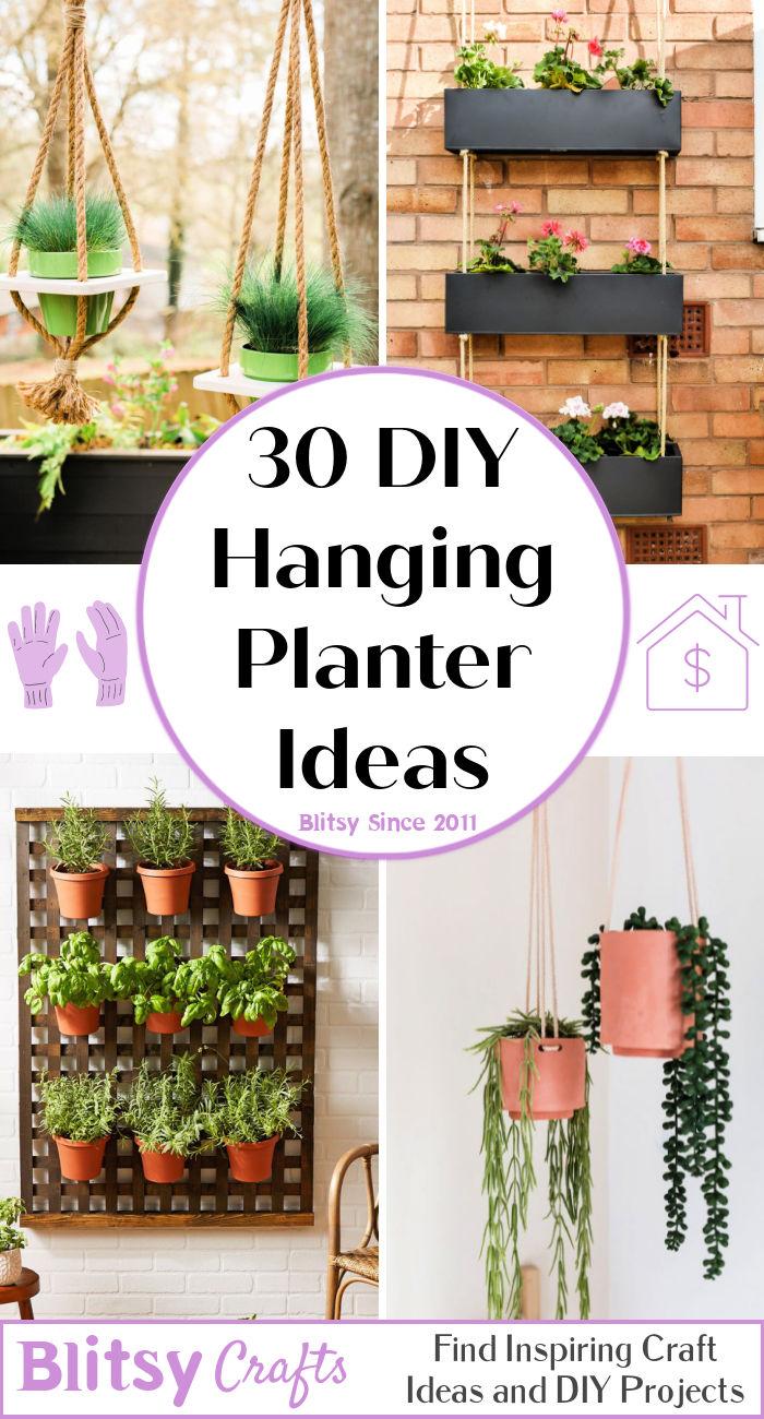30 DIY Hanging Planter Ideas to Hang Plants Indoor or Outdoor