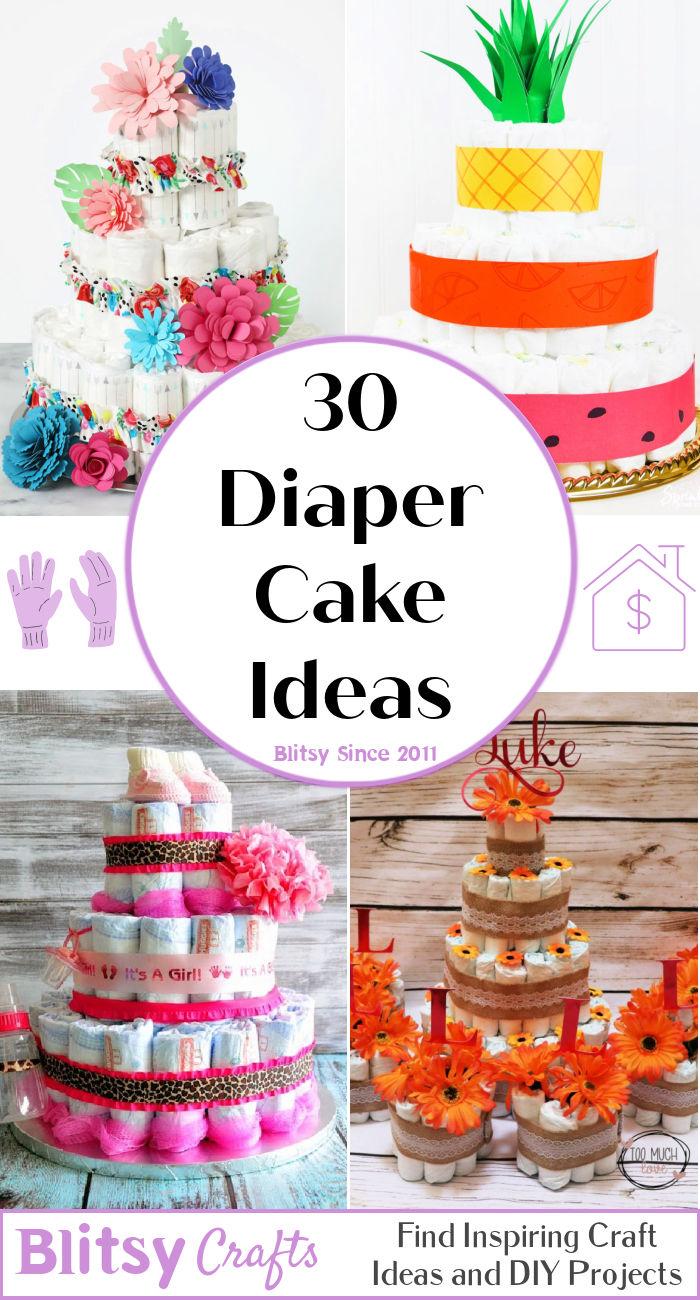 unique diaper cake ideas for baby showers (girls & boys)