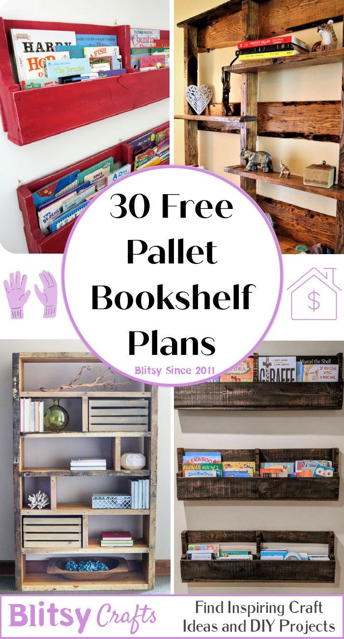 30 DIY Pallet Bookshelf Ideas Wooden Pallet Bookshelves Blitsy   30 Free Pallet Bookshelf Plans 