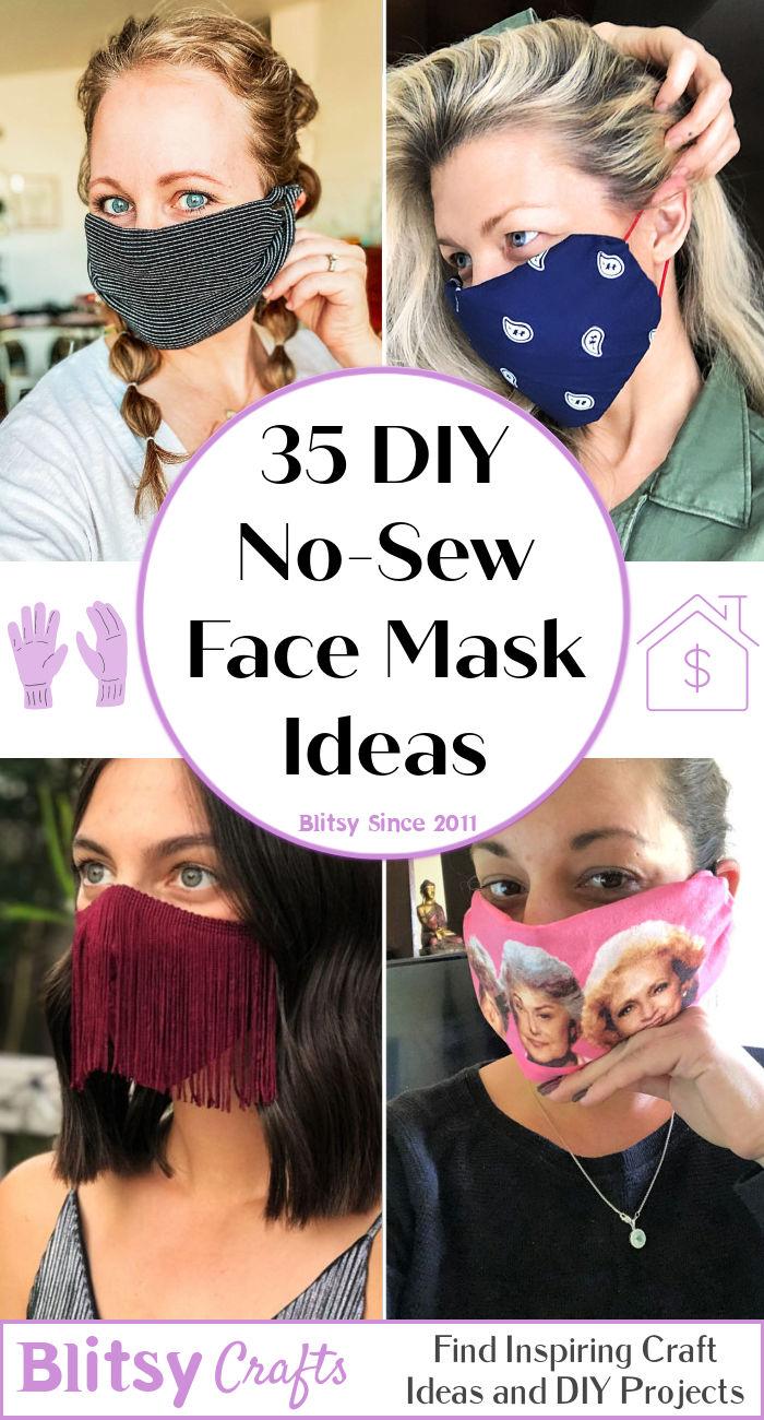 35 ideas to make a diy no sew face mask with household materials