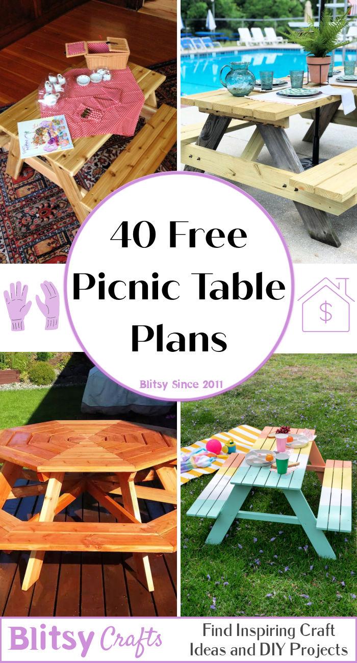 40 Free Picnic Table Plansfree diy picnic table plans (with pdf and blueprints)