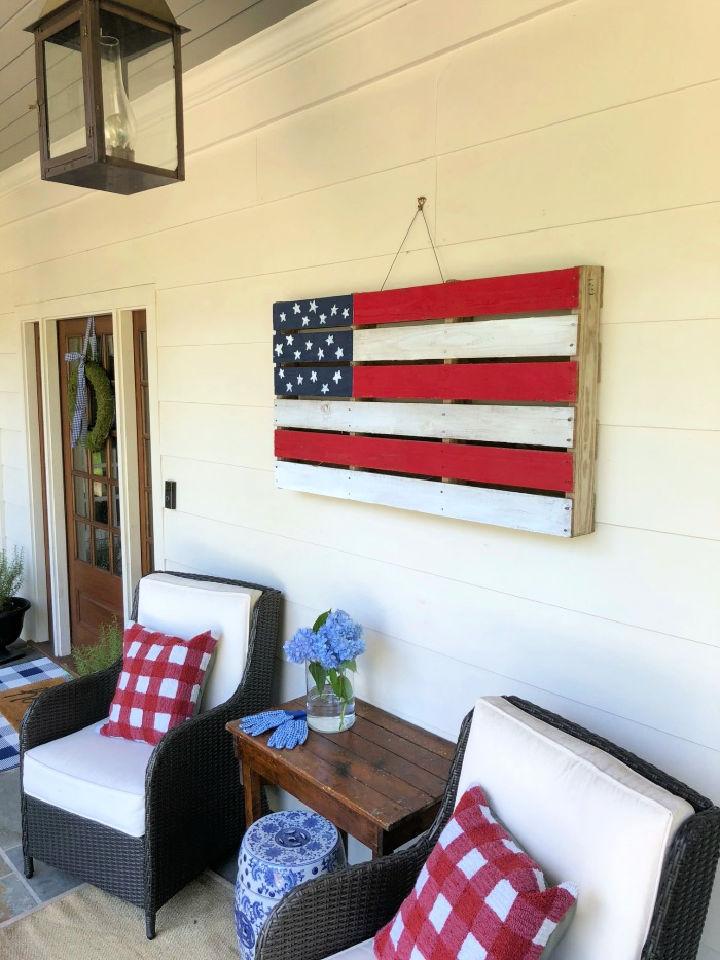 Bandera americana hecha de paletas