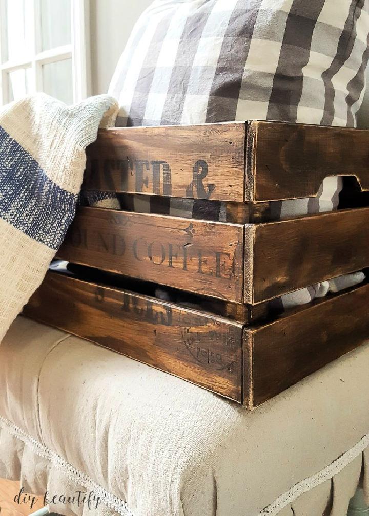 Antique Wood Crate Storage