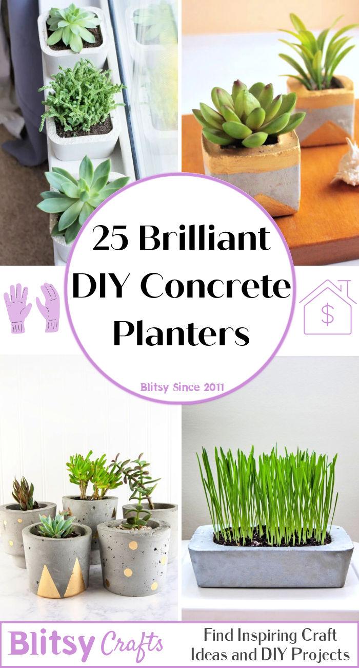 Brilliant DIY Concrete Planters To Make