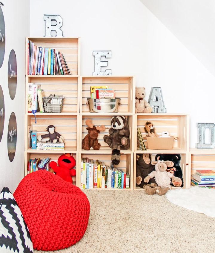 Build Your Own Wooden Crate Bookcase