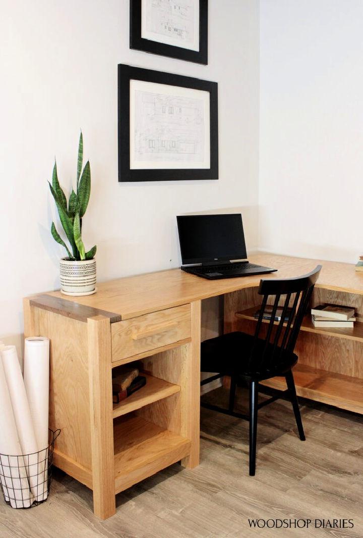 Build a L Shaped Desk with Shelves