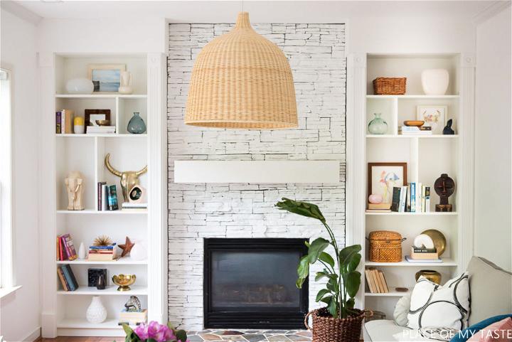 Built in  Shelves Around Fireplace