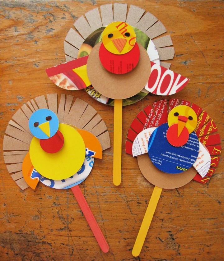 Cereal Box Turkeys Puppets