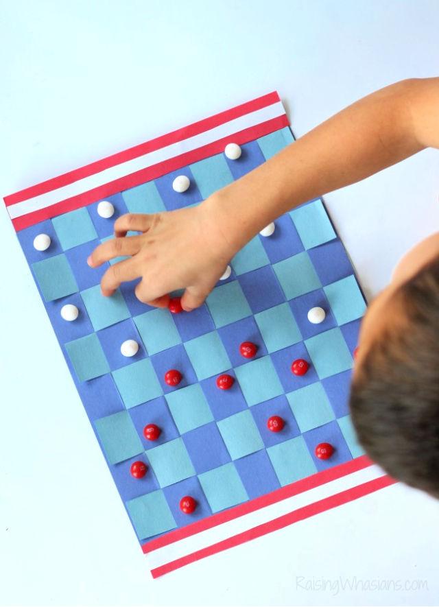 Construction Paper Checkerboard for Kids