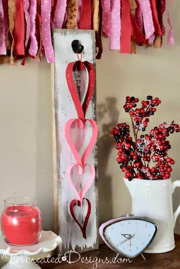 Construction Paper Heart Garland for Valentines Day