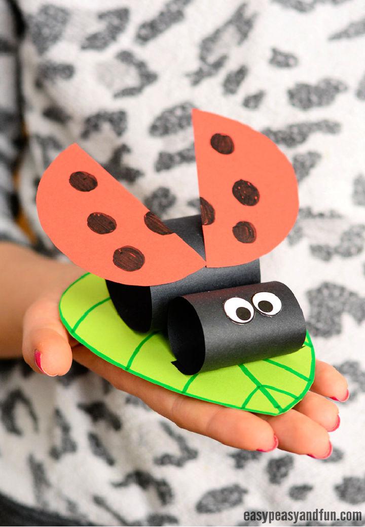 Construction Paper Ladybug on a Leaf