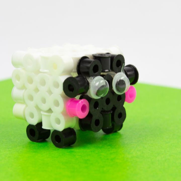Cuddly 3D Perler Bead Sheep