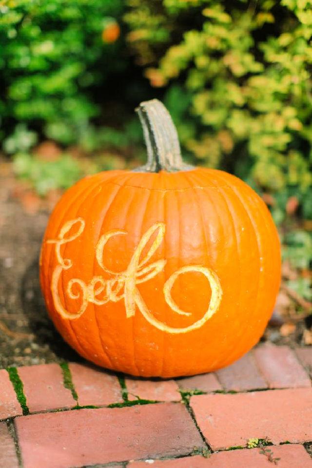 DIY Calligraphy Pumpkins