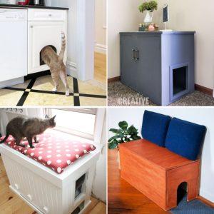 DIY Cat Litter Box Ideas and hidden litter box