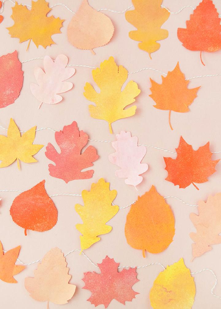 DIY Chalky Fall Leaf Garland