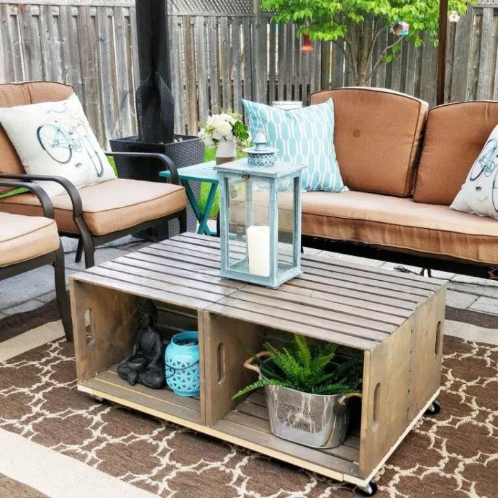 Coffee Table Using Big Wooden CrateS