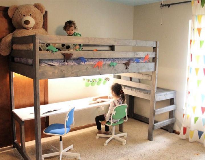 DIY Loft Bed With Desk