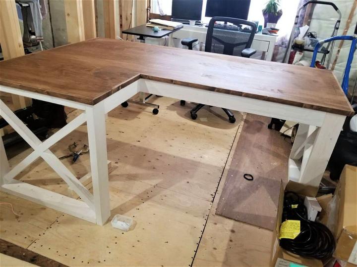DIY Plywood L Shaped Desk