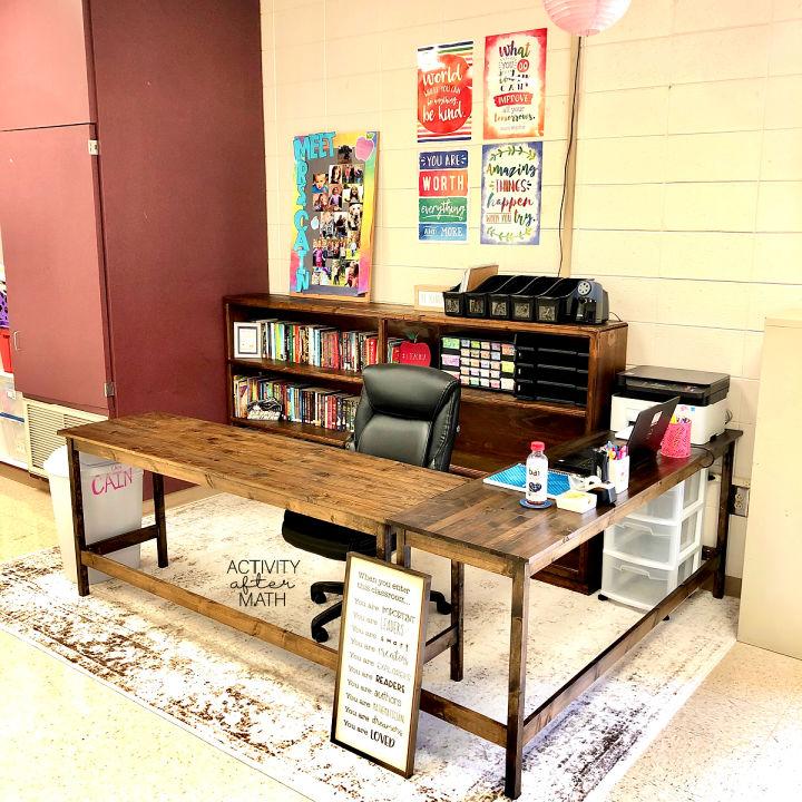 DIY Wooden L Shaped Teacher Desk