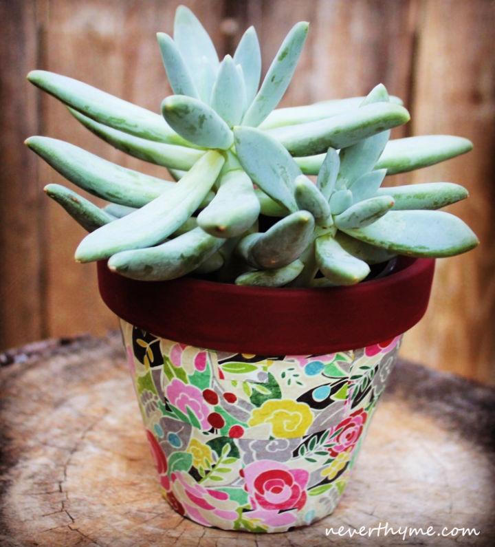 Easy Decoupaged Pot Craft